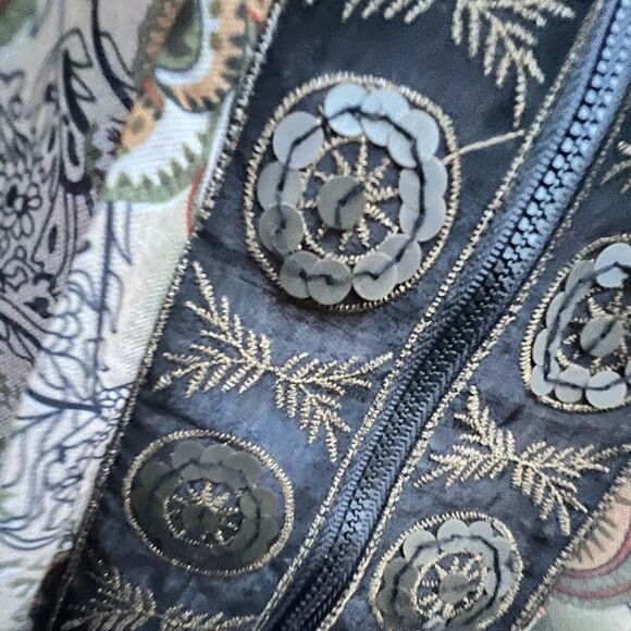 Pings Imports Pleats Collection Multicolor Sheer Y2K Zip Up Hooded Shirt Size S - Picture 3 of 11